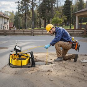 Professzionális csőkamera 50 m félmerev kábellel 4,3"-os LCD kijelzővel, 6 LED-del és 16 GB memóriakártyával