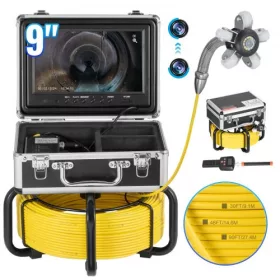   Ipari csatornavizsgáló kamera 30m ⌀23mm 1080P 9" kijelző, 512 Hz helymeghatározó