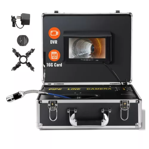 Ipari csőkamera 40m ⌀25mm 1000TVL 7" LCD kijelző, 130° látószög 