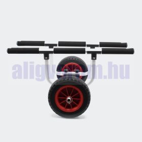   Állítható alumínium kajak- és kenuszállító kocsi 90 kg teherbírás, 22 cm PU kerekek, biztonsági hevederek