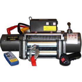   Csörlő vontató távirányítású motoros drótköteles 12V-os 5900 kg