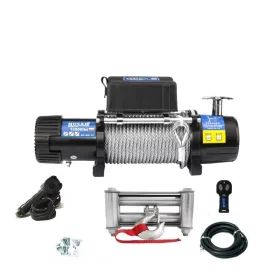 12V 12000 lb/ 5443 kg nagy teherbírású, elektromos csörlő, vezeték nélküli távirányítóval, drótkötéllel, vontató csörlő 