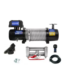  12V 13000 lb/ 5897 kg nagy teherbírású, elektromos csörlő, vezeték nélküli távirányítóval, drótkötéllel, vontató csörlő 