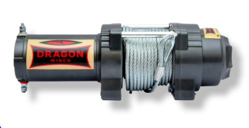 12V 2041 kg ATV, quad elektromos csörlő, vezeték nélküli távirányítóval, drótkötéllel acél kampóval, kormányra szerelhető távirányító