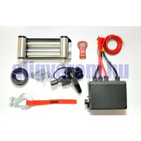   24V 12000 lb/ 5443 kg elektromos csörlő drótkötéllel, vezeték nélküli távirányítóval, MAGAS MINŐSÉG