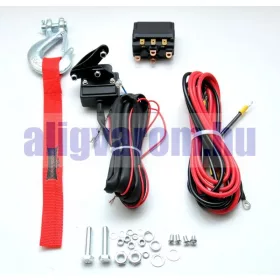 12V 2500 lb/ 1133 kg elektromos quad csörlő drótkötéllel, kormányról vezérelhető, eke mozgatásához i