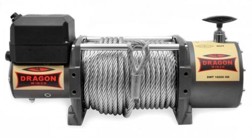 12V 24V 16000 lb/ 7257 kg nagy teherbírású, elektromos csörlő, vezeték nélküli távirányítóval, drótkötéllel acél kampóval. Autómentő csörlő, vontató csörlő