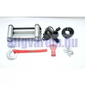 12V/ 24V 16000 lb/ 7257 kg nagy teherbírású, elektromos csörlő, vezeték nélküli távirányítóval, drót