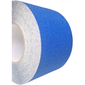   Csúszásgátló csúszásmentesítő szalag 100 mm széles kék öntapadós vízálló, időjárás álló ragasztós csík öntapadó. Méterenkénti ár.