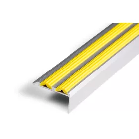   Lépcső élvédő gumírozott csúszásmentesítő sarokprofil 134 cm sárga