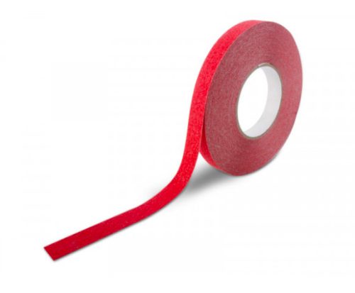Csúszásgátló csúszásmentesítő szalag 19 mm széles 18,3 m hosszú piros öntapadós vízálló, időjárás álló ragasztós csík öntapadó
