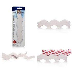   6 db csúszásgátló szalag vízálló elcsúszás elleni csík kádba, zuhanyzóba, lépcsőre. Fehér hullámos forma, öntapadó