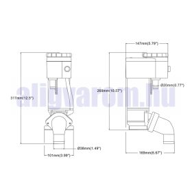 Zagyszivattyú 12V 240W 0,6 m Kisfeszültségű elektromos öblítő macerátor 18,9 liter/perc átfolyási se