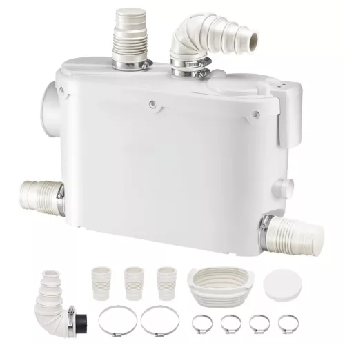 Szennyvízátemelő darálós szivattyú 500W 6600 l/óra, 3 bekötési lehetőséggel