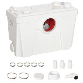    Darálós szennyvíz szivattyú 500 W 4 bekötés, 6,5 m emelés WC zagyszivattyú átemelő pumpa FLO500 