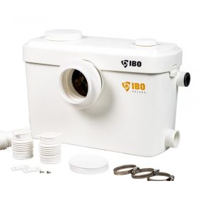   IBO Sanibo 5 WC és fürdőszoba szivattyú erős 600W 9,5 méter emelés 3 helyen beköthető 2 év garancia Zagyszivattyú átemelő pumpa 