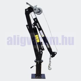   Emelődaru teherbírás tehergépkocsira szerelhető daru 900 kg teherbírással 360°-ban forgatható csörlővel és állvánnyal, összecsukható 