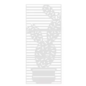   Dekor lemez térelválasztó panel 2000x900x1 mm kaktusz mintás, rozsdamentes acél lemez dekorpanel