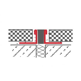 Dilatációs inox burkolatváltó profil rozsdamentes 8-10-12 mm magas 10 mm széles szürke betét