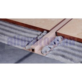 Dilatációs burkolatváltó profil 8-10-12-15 mm magas 9 mm széles bézs vagy szürke PVC