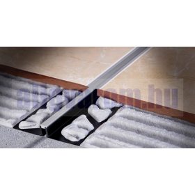   OX Dilatációs burkolatváltó profil 8-10-12,5 mm magas 6 mm keskeny szürke PVC 2500 mm