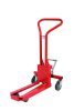 Display emelő, bemutató állvány mozgató kézikocsi 200 kg teherbírás, mechanikus emelés Raklapemelő 600x400-as kis raklaphoz