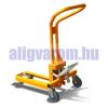 Display emelő, bemutató állvány mozgató kézikocsi 200 kg teherbírás, mechanikus emelés Raklapemelő 600x400-as kis raklaphoz