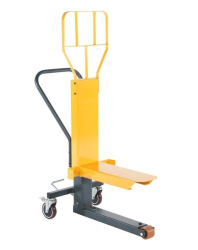 Display emelő, bemutató állvány mozgató hidraulikus kézikocsi 250 kg teherbírás, mechanikus emelés R
