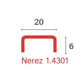 OX 20 mm Díszítő profil rozsdamentes szálcsiszolt bordűr dekorcsík díszprofil inox díszcsík burkolat
