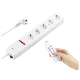   2m Hosszabbító-elosztó 5 aljzattal és távirányítóval 