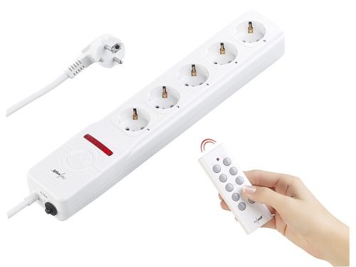 2m Hosszabbító-elosztó 5 aljzattal és távirányítóval 