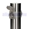 Rozsdamentes kerti konnektor dupla aljzattal, henger alakú 30 cm magas inox elosztó 230V feszültséggel, modern design a kertjébe 