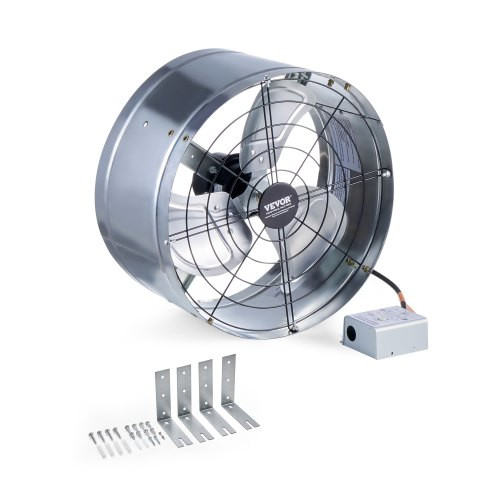 Tetőtéri elszívó ventilátor 1300 CFM légszállítással – állítható termosztát, 380 x 200 mm, acélházas kialakítás, automata működés, 185 m² lefedettség
