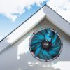 Ipari teljesítményű tetőtéri elszívó ventilátor 2940 CFM légszállítással – állítható termosztáttal, 420 x 275 mm-es méretben, korrózióálló acélház,