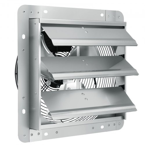 Ipari fali elszívó ventilátor 994 CFM légszállítással – 356 mm átmérő, teljesen fémből, 50 W-os AC motorral, automatikus zárószeleppel és alacsony zajszinttel