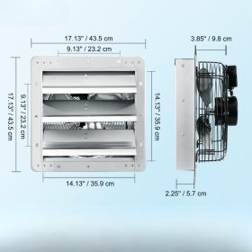   Ipari fali elszívó ventilátor 994 CFM légszállítással – 356 mm átmérő, teljesen fémből, 50 W-os AC motorral, automatikus zárószeleppel és alacsony zajszinttel
