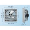 Ipari fali elszívó ventilátor 1506 CFM légszállítással – 409 mm átmérő, teljesen fémből, 105 W-os AC motorral, automata lamellazárással