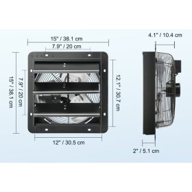   Fali elszívó ventilátor távirányítóval – 904 CFM teljesítmény, 305 mm lapátátmérő, energiatakarékos EC motor, fémházas kivitel, automatikus lamellazárás