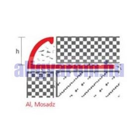   OX 8 mm Domború íves csempe élvédő matt ezüst alumínium csempeszegély 8x2500