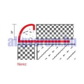   OX 12 mm Domború íves csempe élvédő rozsdamentes inox saválló acél 12x2500 mm