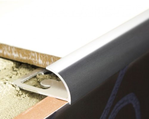 AV 12 mm Csempe élvédő Domború ezüst eloxált alumínium csempeszegély 12x2700 mm ezüst