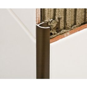   AV 8 mm Domború bronz alumínium csempe élvédő csempeszegély negyed köríves 8x2700 mm