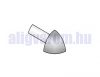 AV Domború rozsdamentes csempe élvédő 10x2700 mm inox gömbölyű C profil egyed köríves fém 10 mm savá