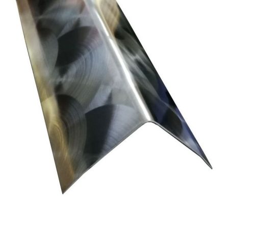 MS Rozsdamentes ipari gasztro élvédő saválló csiszolt mintás 30x30x2000 mm nagykonyhai inox sarokléc profil