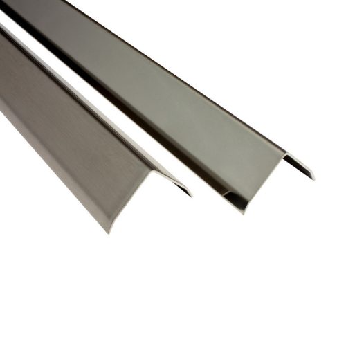 AV Rozsdamentes élvédő inox sarokléc polírozott fényes sarokprofil 25x25x2300 mm saválló saroktakaró sarokvédő L profil