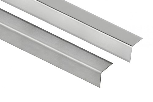 AV Rozsdamentes élvédő inox sarokléc selyemfényű sarokprofil 25x25x2500 mm saválló saroktakaró sarokvédő L profil