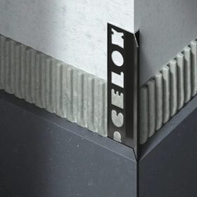   OX Rejtett keskeny csempeszegély 45° szálcsiszolt ezüst 12mm vékony Mozaik élvédő 12x2700