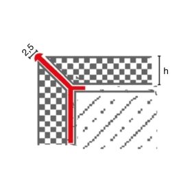   OX Rejtett keskeny csempeszegély 45° szálcsiszolt ezüst 12mm vékony Padlólap vagy mozaik élvédő 12x2700
