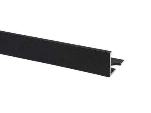 OX 10 mm L alakú alumínium csempeszegély eloxált matt fekete színű élvédő 10x2500 mm-es profil
