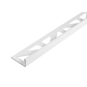   OX 10 mm L alakú alumínium csempeszegély fényes fehér színű élvédő 10x2500 mm-es profil